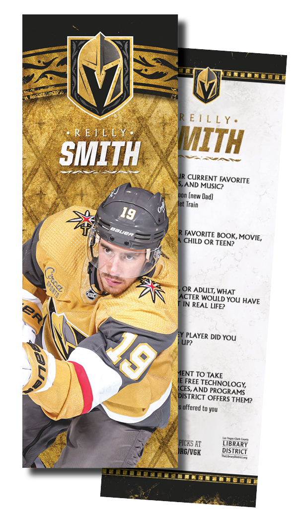 Library District Launches 2022-2023 Vegas Golden Knights Collectible Player Bookmarks Series with Reilly Smith