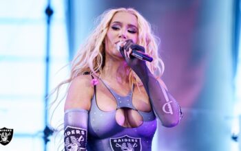 Rapper, songwriter Iggy Azalea performs during halftime show at Las Vegas Raiders home game vs. Houston Texans.