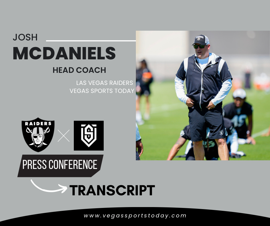 Raiders OTAs: Josh McDaniels’ Media Availability – June 1