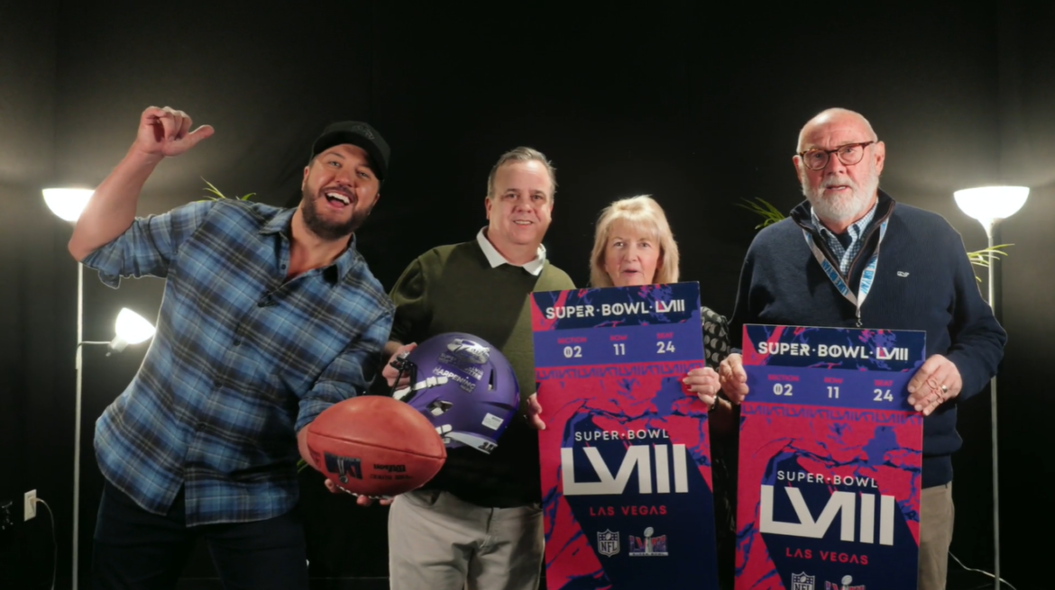 NFL and country music superstar Luke Bryan surprise beloved community hero with Super Bowl 58 tickets