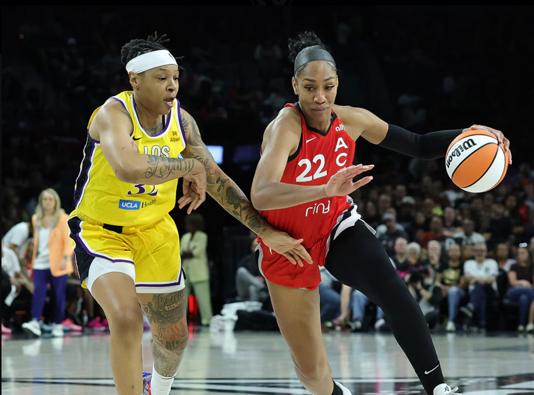 WATCH: Aja Wilsons 35 Point Performance Spoils Kelsey Plums Return to Vegas