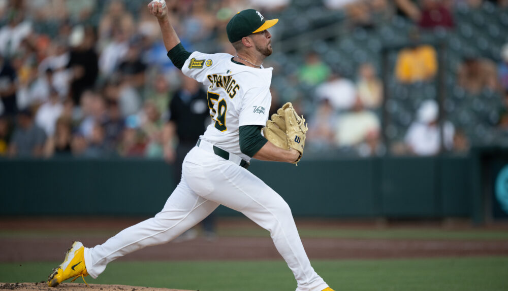 Jeffrey Sorings throws a pitch on 6/4