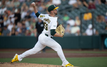 Jeffrey Sorings throws a pitch on 6/4